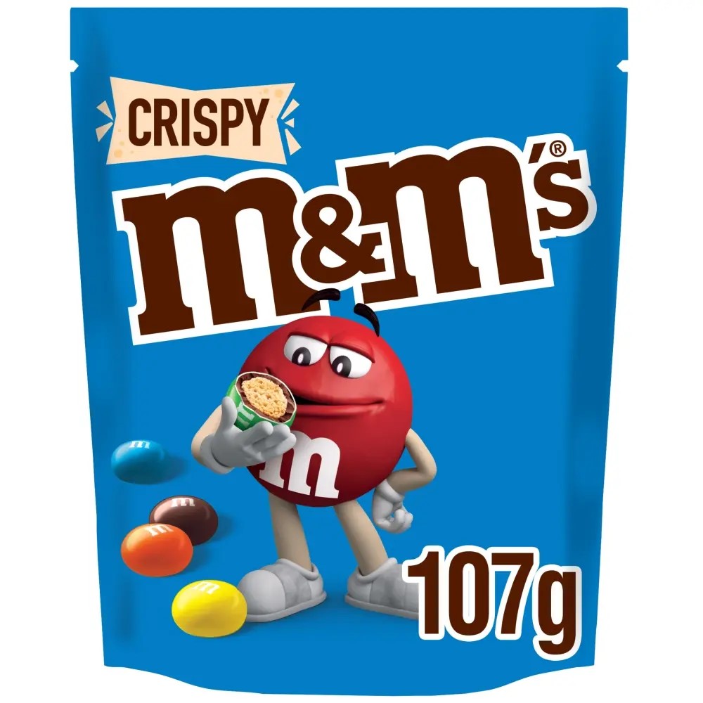M&M's Crispy Milk Chocolate Bites Pouch Bag - 107g