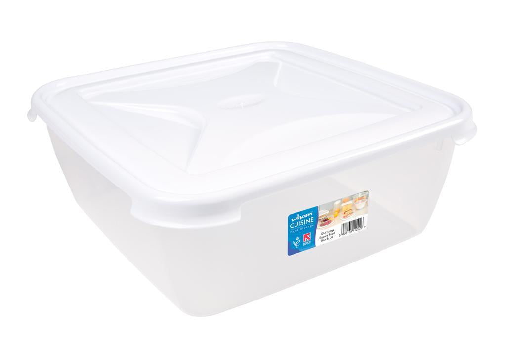 Wham Cuisine Square Food Box Large White Lid - 10ltr