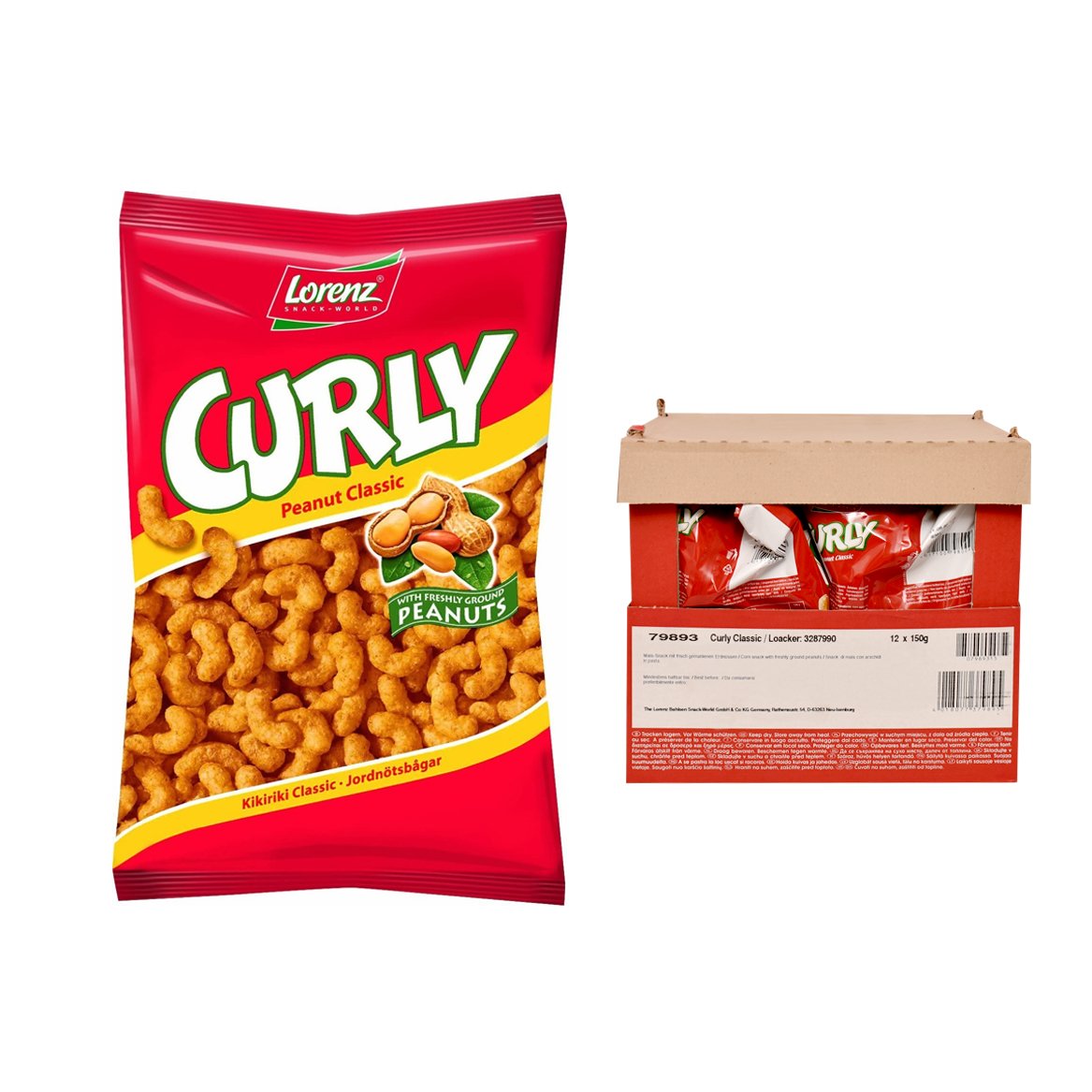 Lorenz Curly Classic Peanuts - 120g - Pack of 14