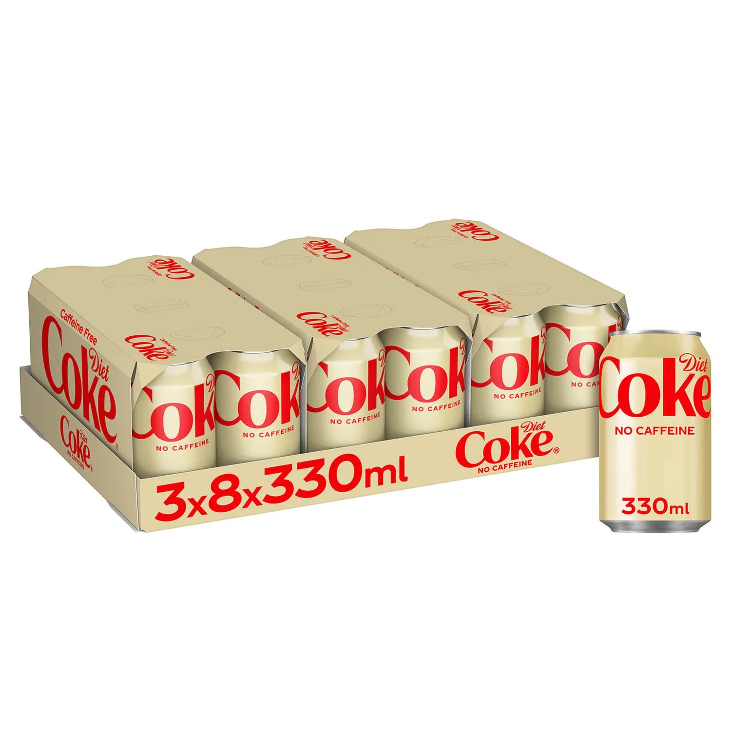 Diet Coke Caffeine Free - 330ml -  Case 0f 24