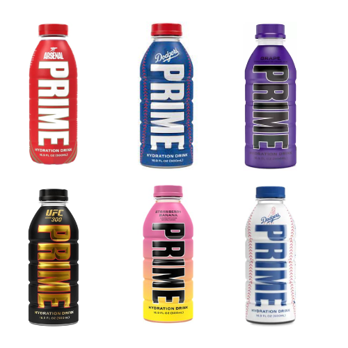 Prime Hydration Arsenal Football Club Bottle x Dodgers V2 x Grape x Dodgers x UFC x Strawberry Banana - Greens Essentials