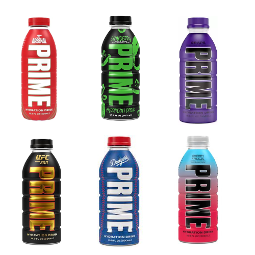 Prime Hydration Arsenal Football Club Bottle x UFC 300 x Dodgers V2 x Grape x Cherry Freeze x Glowberry