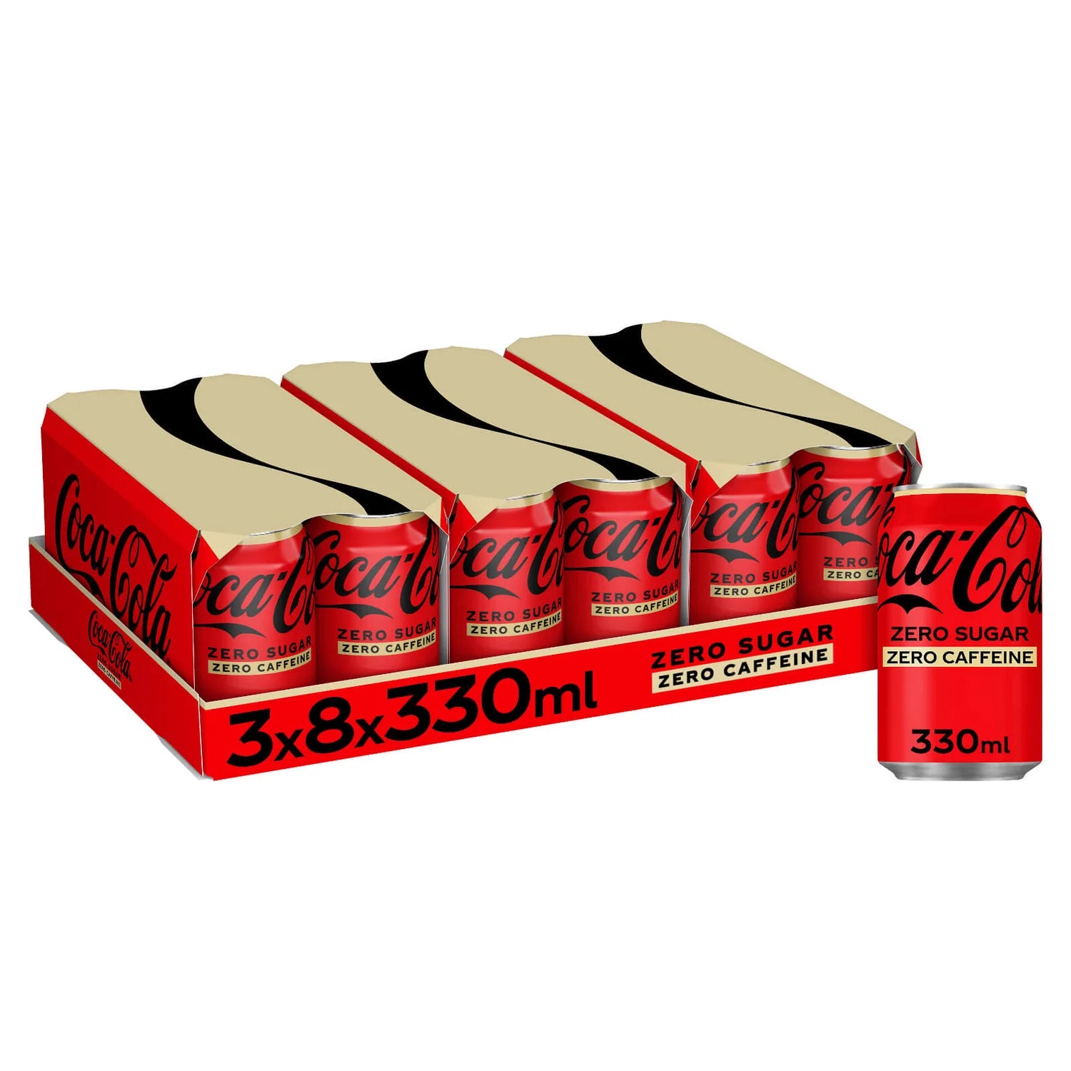 Coca-Cola Zero Sugar Zero Caffeine - 330ml - Case of 24