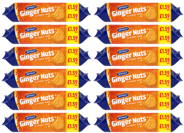 McVitie's Ginger Nuts Biscuits 250g - Pack of 12