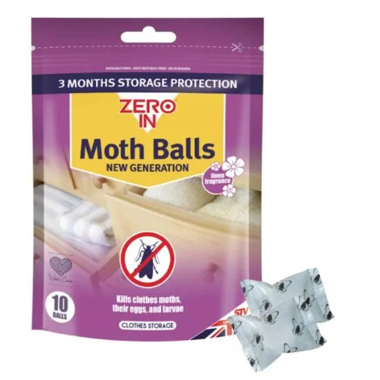 Zero In Moth Balls, Moth Killer - Pack of 10