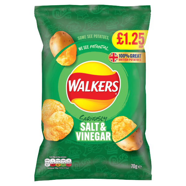 Walkers Salt & Vinegar Crisps - 70g