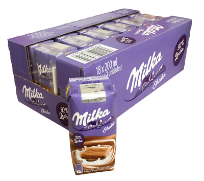 Milka Shake Chocolate Creamy Flavour - 200ml - Pack of 18