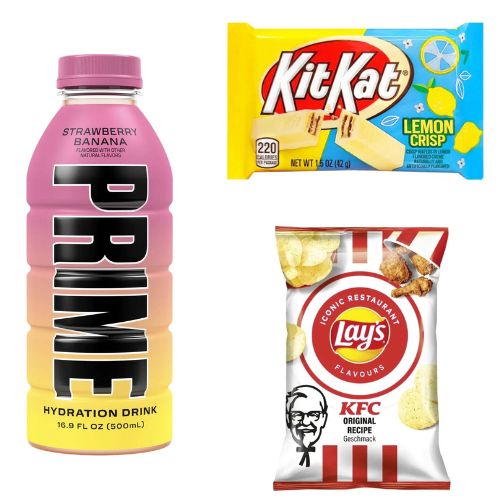 Prime Hydration Drink Strawberry Banana X Kit Kat X Lays Bundles