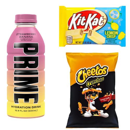 Prime Hydration Drink Strawberry Banana X Kit Kat X Cheetos Bundles