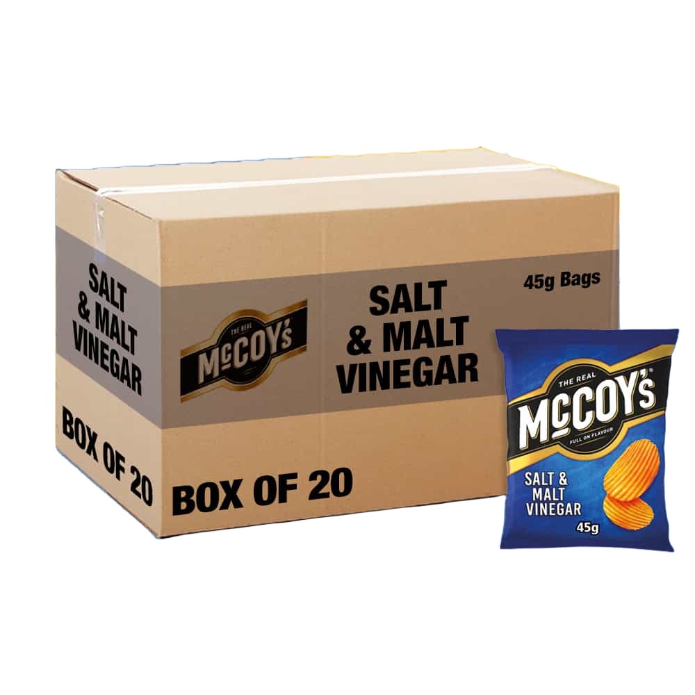 McCOY's Salt & Malt Vinegar - 65g - Pack of 20