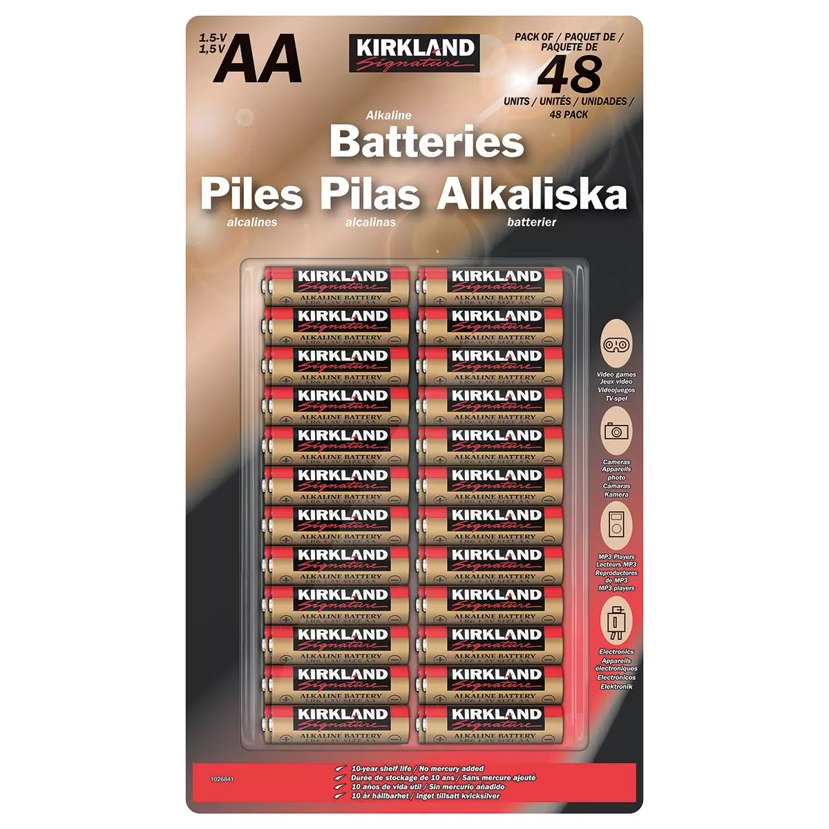 Kirkland AA 1.5V Alkaline Batteries - Pack of 48