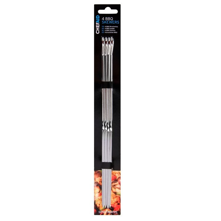 Chef Aid BBQ Skewers Metal - pack of 4