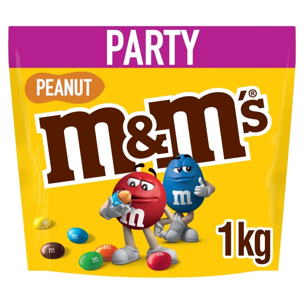 M&M's Crunchy Peanut & Milk Chocolate Party Mix Bulk Snack Bag - 1kg
