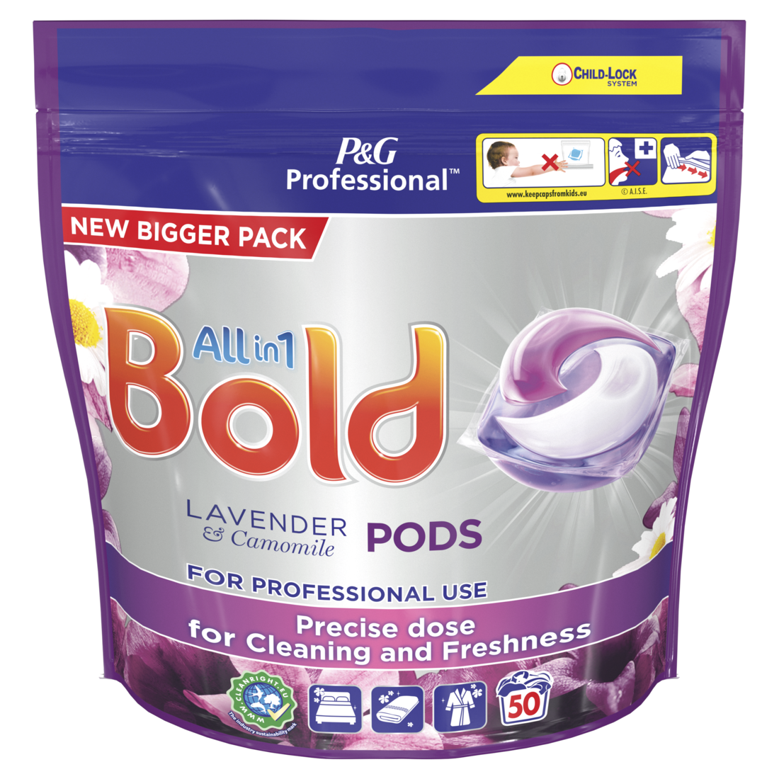 Bold All In One Washing Liquid Pods Lavender & Chamomile - 50 Pods