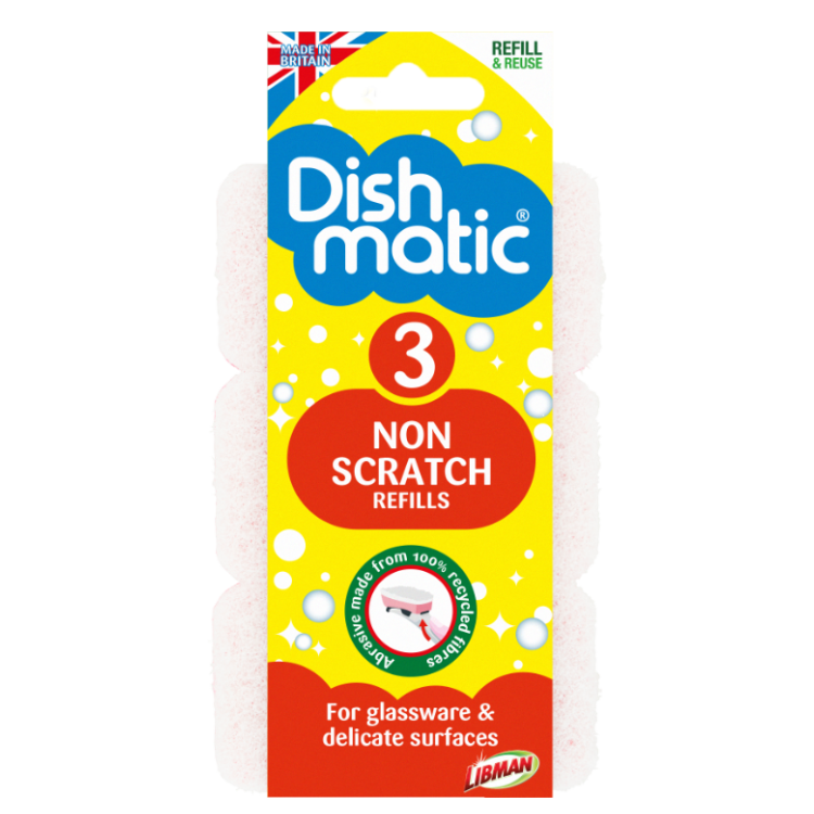 Dishmatic Spare Heads White Non Scratch - Pack of 3