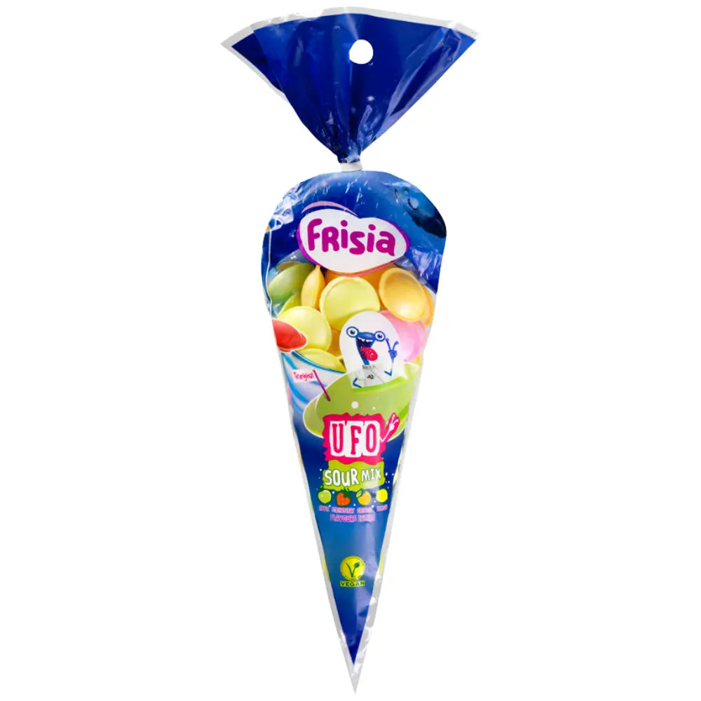 Frisia Sour Fruit Flavoured Flying Saucers Cone Bag - 45g