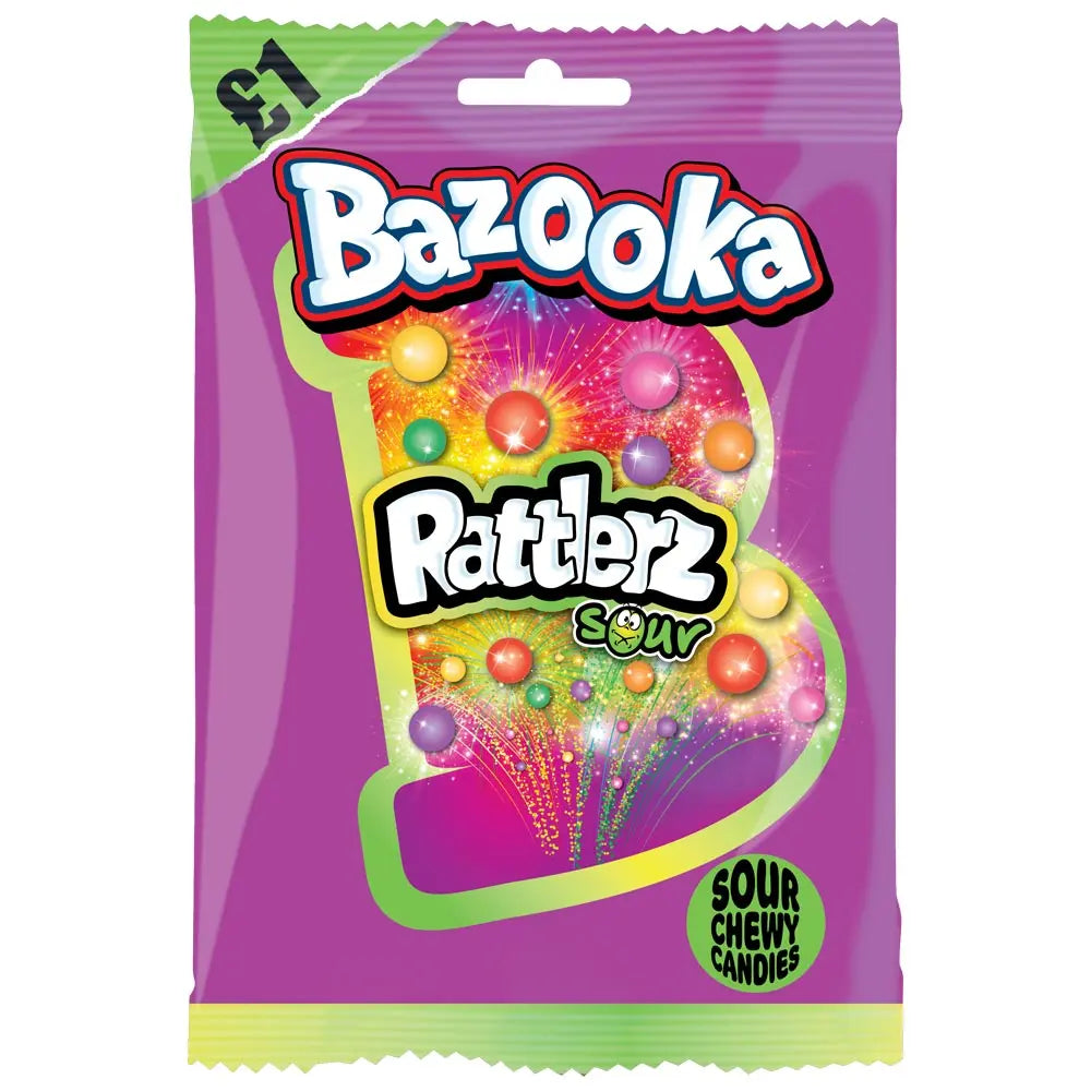 Bazooka Rattlerz Sour Chewy Candies - 100g