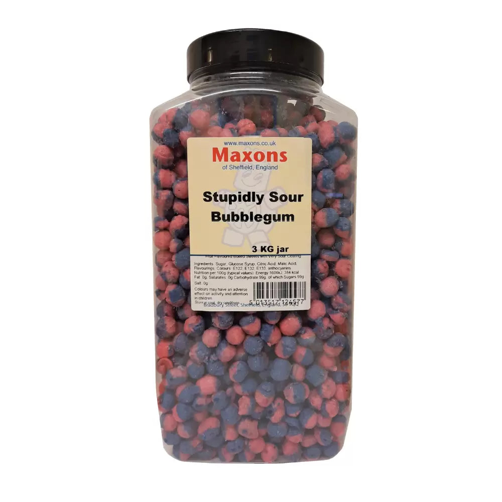 Maxon's Stupidly Sour Bubblegum Sweets Jar - 3kg
