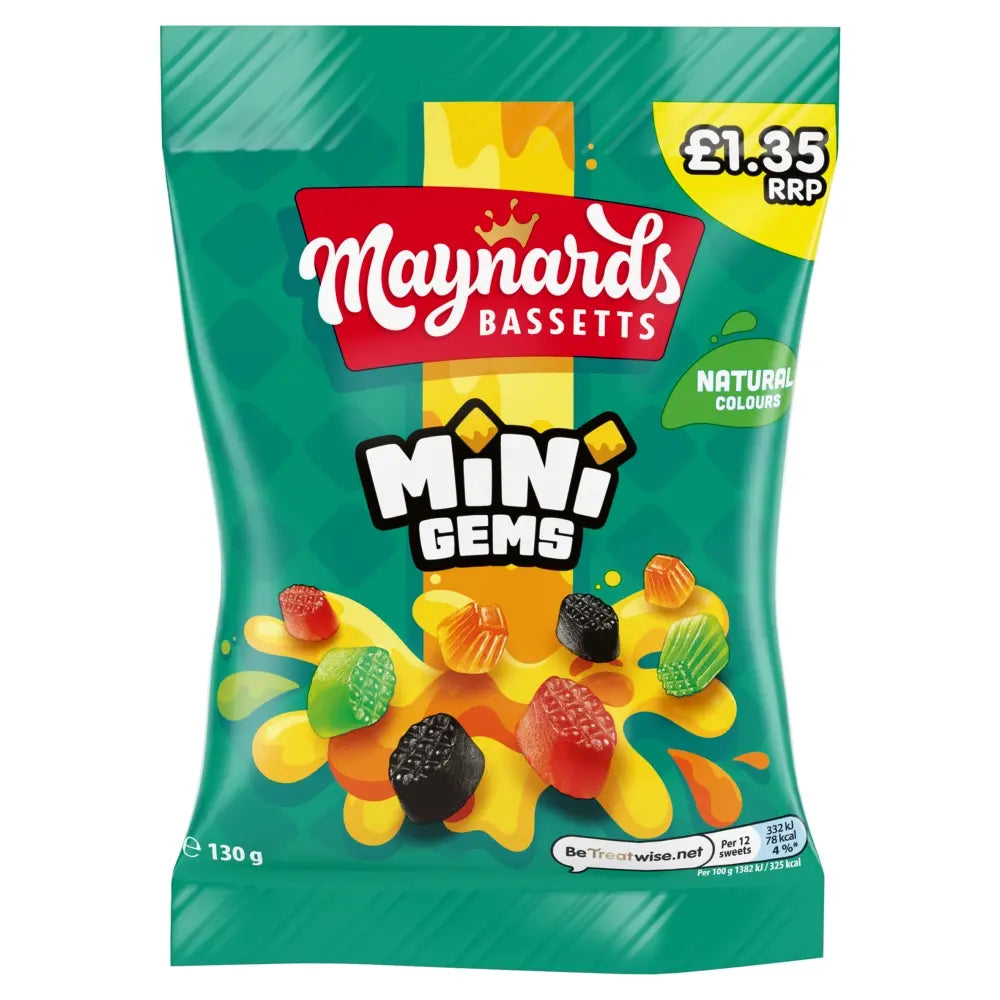 Maynards Bassetts Mini Gems Sweets - 130g