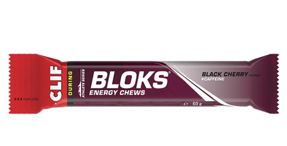 Clif Bloks Energy Chews Black Cherry Flavour + Caffeine Bar - 60g