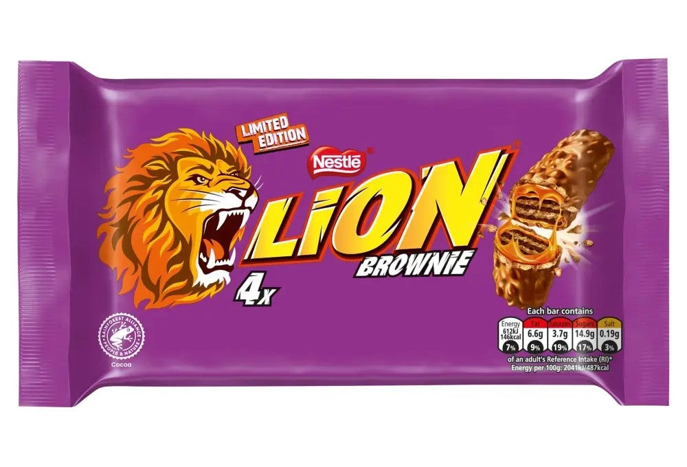 Lion Brownie Milk Chocolate Bar Multipack  4 Pack - 30g