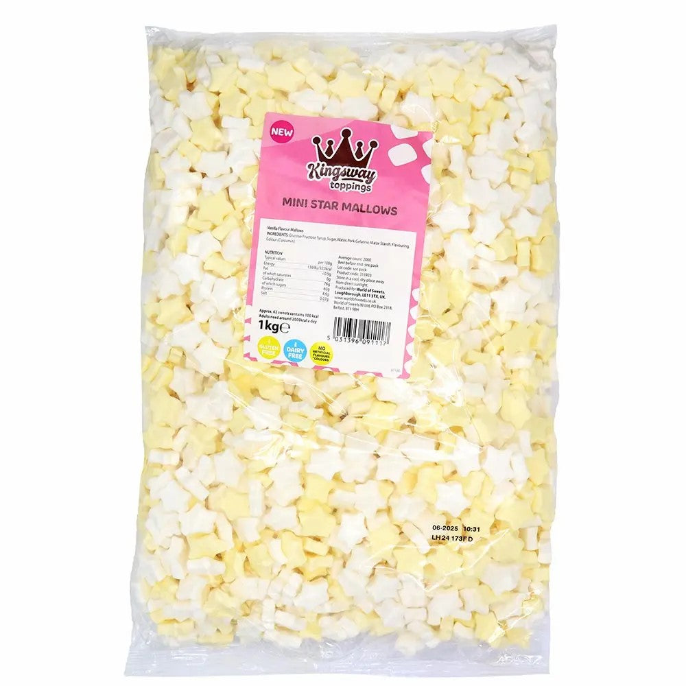 Kingsway Toppings Mini Stars Mallows Bag - 1kg