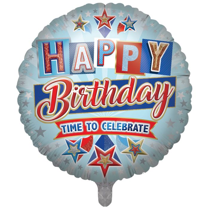 Happy Birthday time to celebrate Blue Foil Balloons - 31"