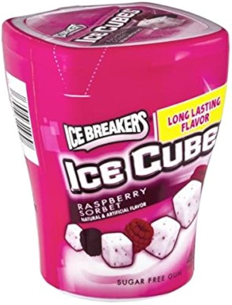 Ice Breakers - Sugar Free Raspberry Sorbet Gum Bottle Pack - 40 Pieces