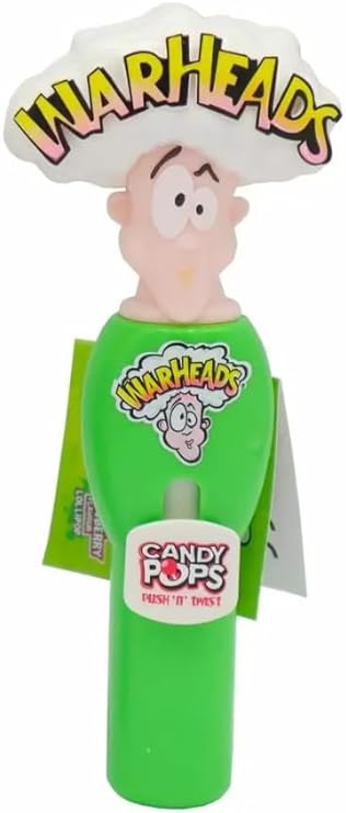 Warheads Candy Pop Push N Twist Lollipop - 8g