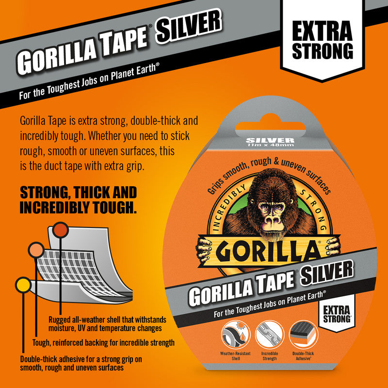Gorilla Tape Silver - 48mm x 11m