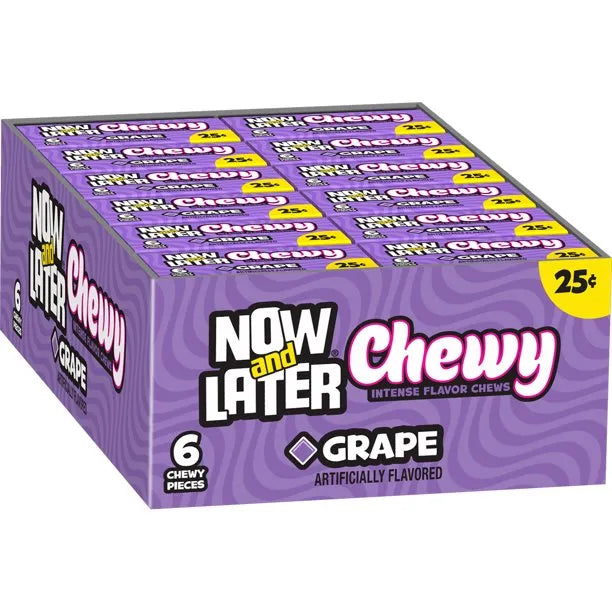Now & Later Original Taffy Chews Candy, Grape - 26g - Greens Essentials