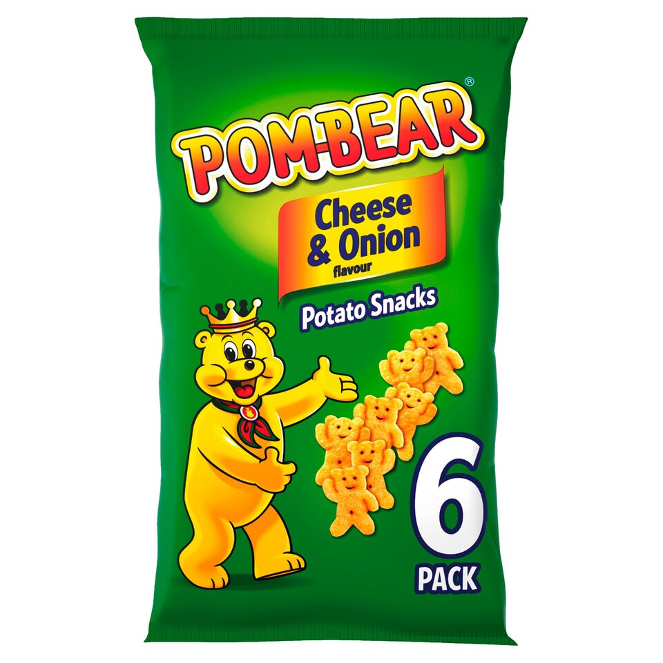 Pom-Bear Cheese & Onion Multipack Crisps 6 Pack - 13g