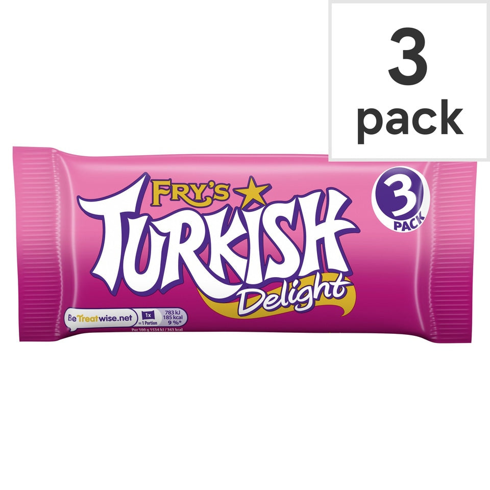 Fry's Turkish Delight Chocolate Bar 3 Pack - 153g - Greens Essentials