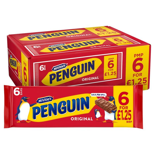 Mcvities Penguin Milk Chocolate Biscuit Bars 6pk - 148g - Case of 12