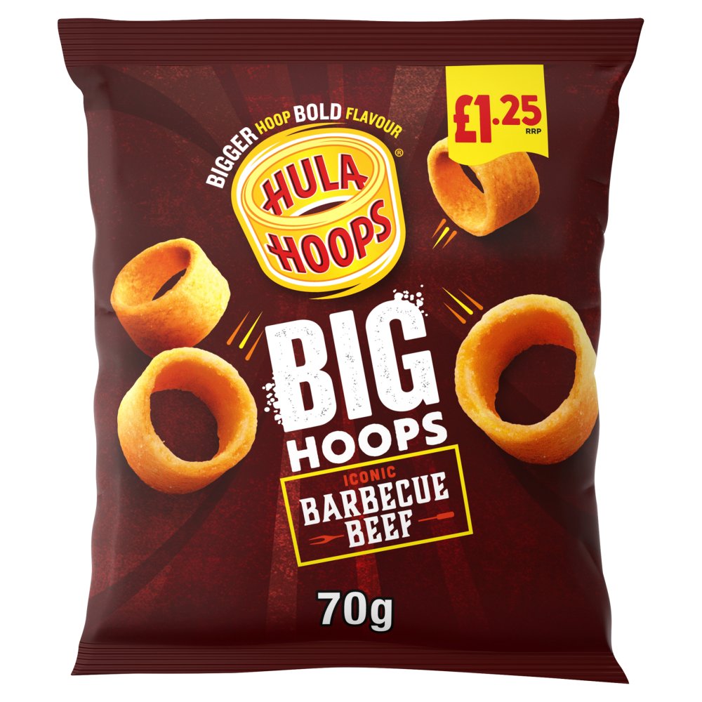 Hula Hoops Big Hoops BBQ Beef Crisps - 70g