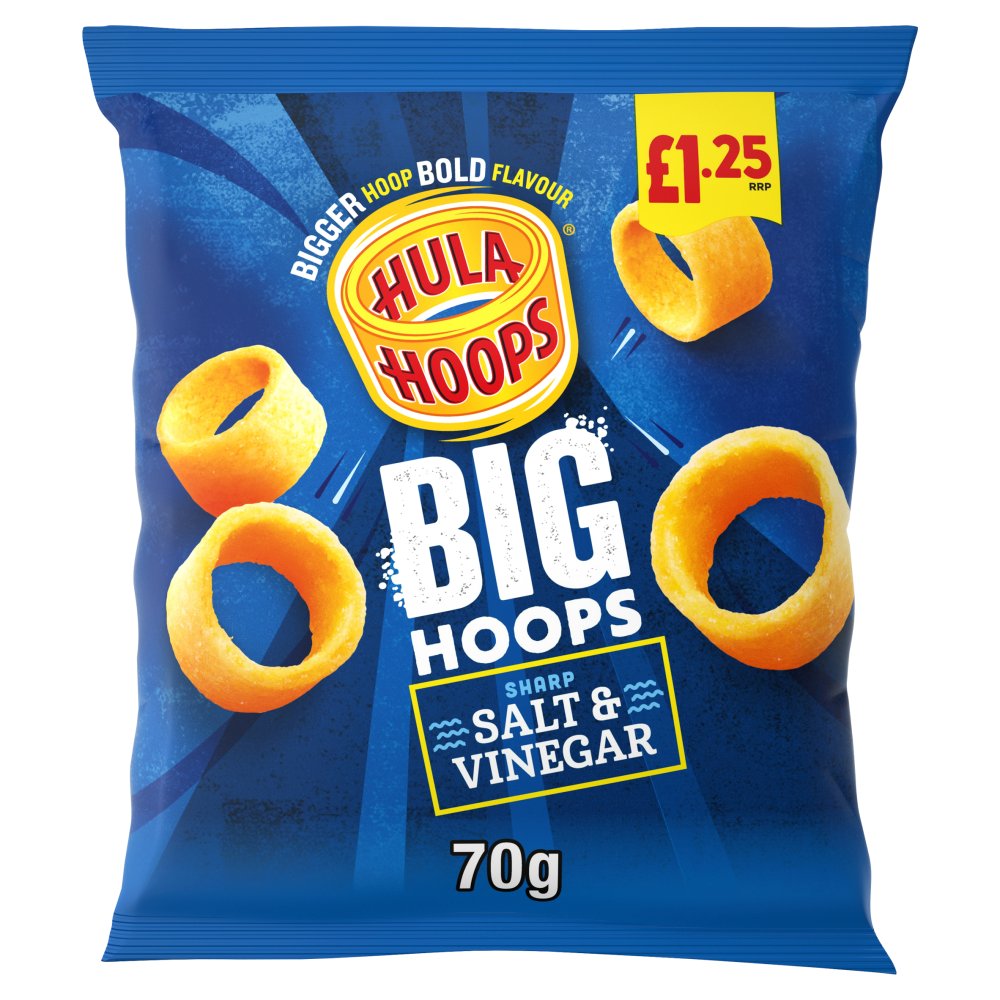 Hula Hoops Big Hoops Salt & Vinegar Crisps - 70g