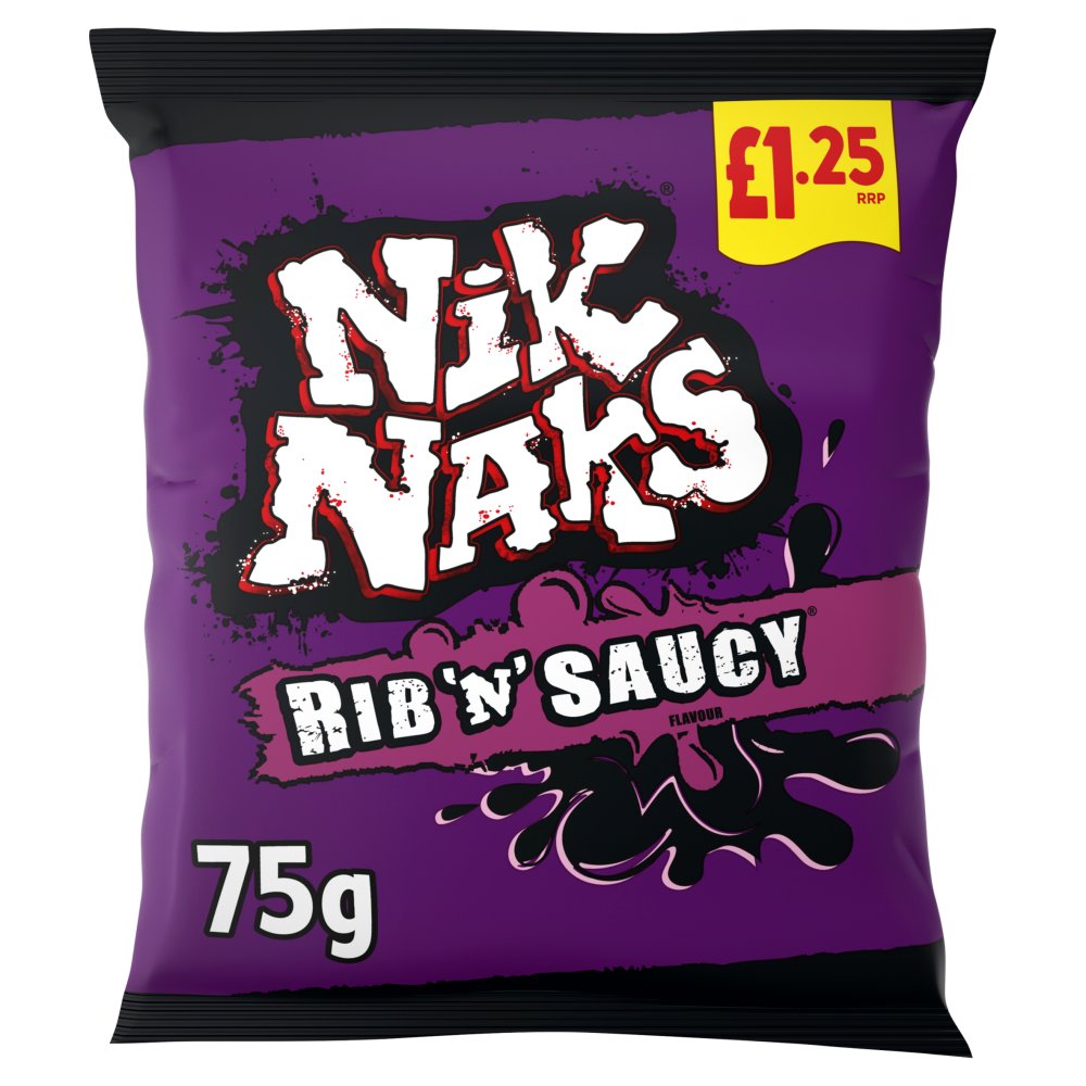 Nik Naks Rib 'N' Saucy Crisps - 75g