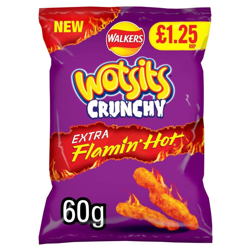 Wotsits Crunchy Extra Flamin' Hot Crisps - 60g