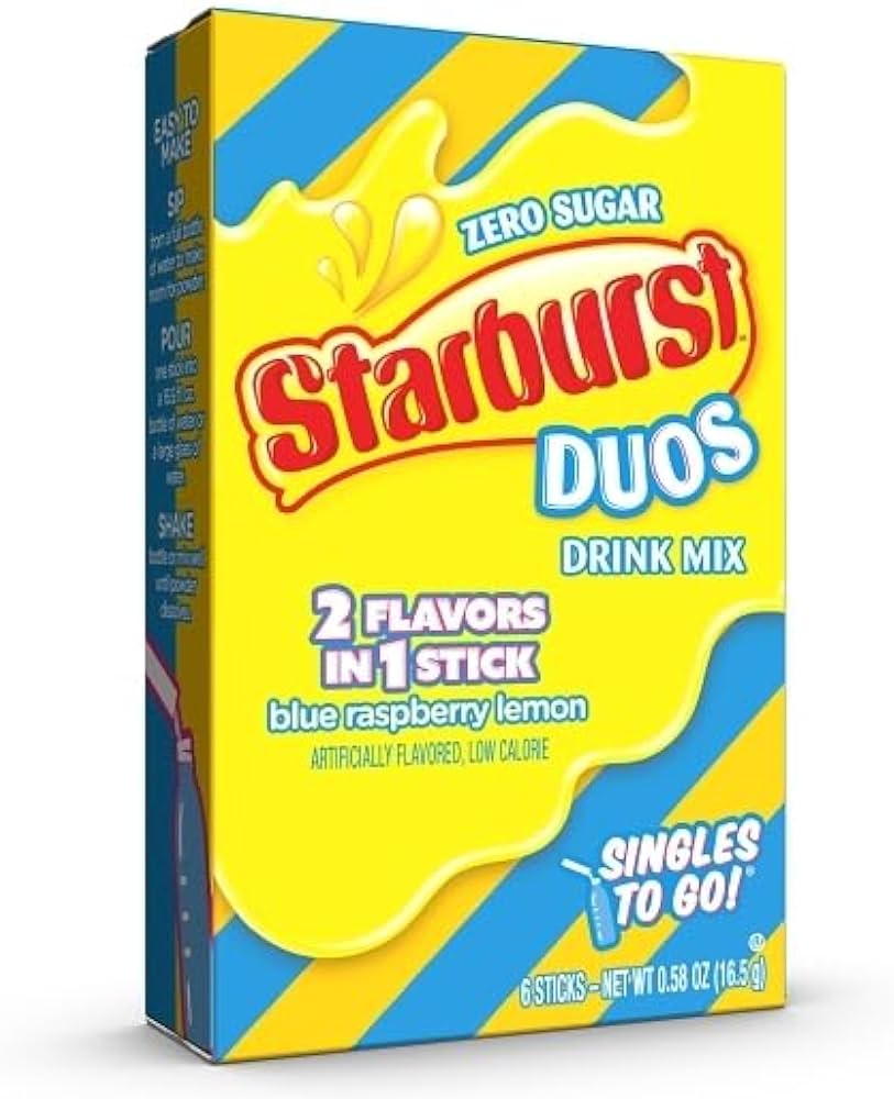 Starburst Duos Singles to Go Drink Mix Blue Raspberry Lemon - 16.5g