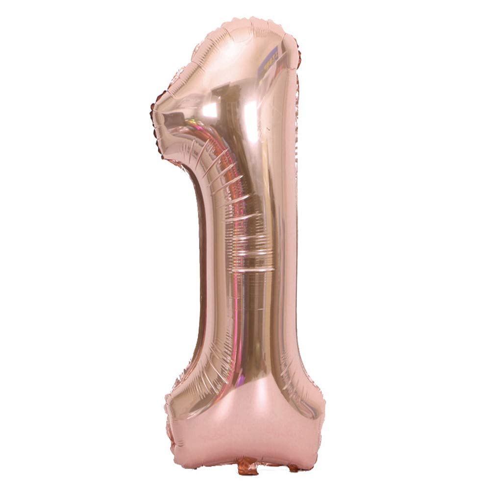 Rose Gold Foil Helium Balloon Number 1 - 34"/ 65cm