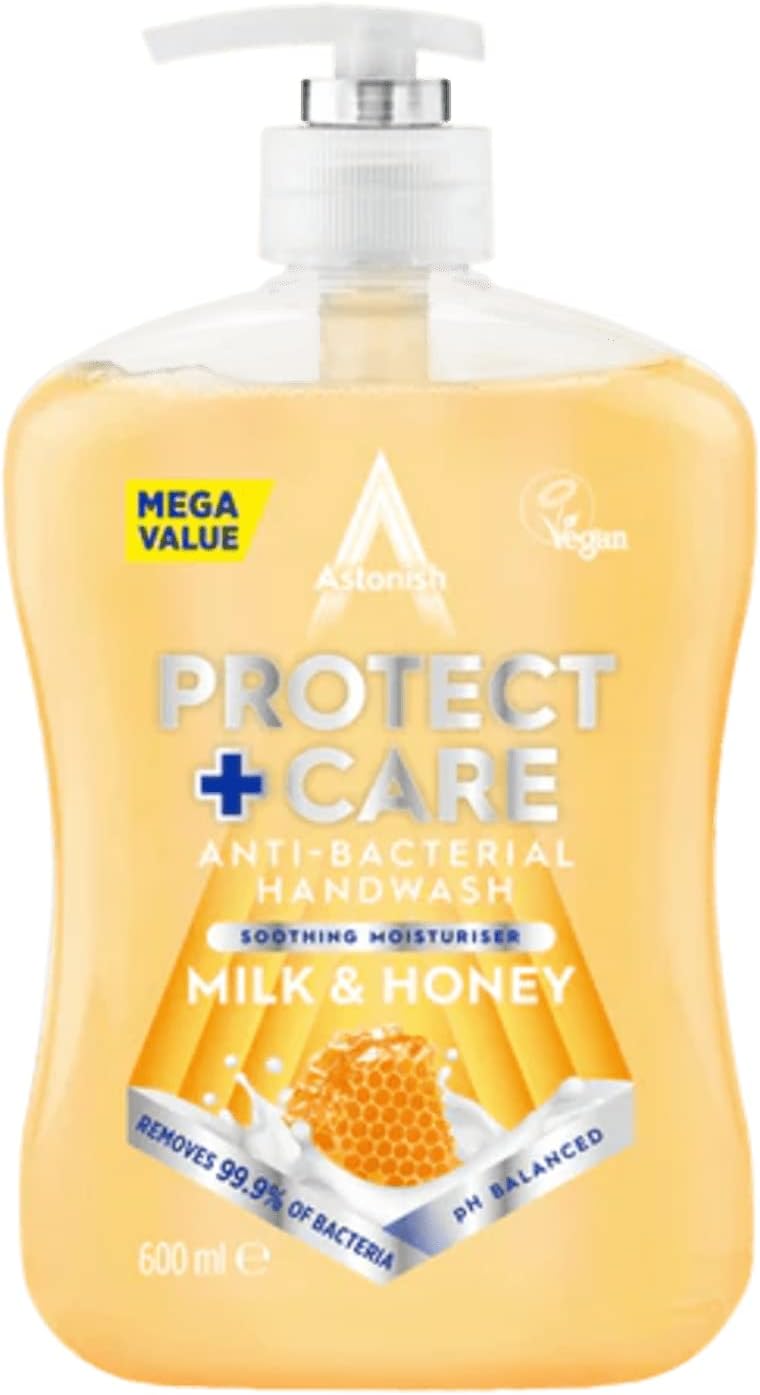 Astonish Protect & Care Anti-Bacterial Handwash Milk & Honey - 600ml