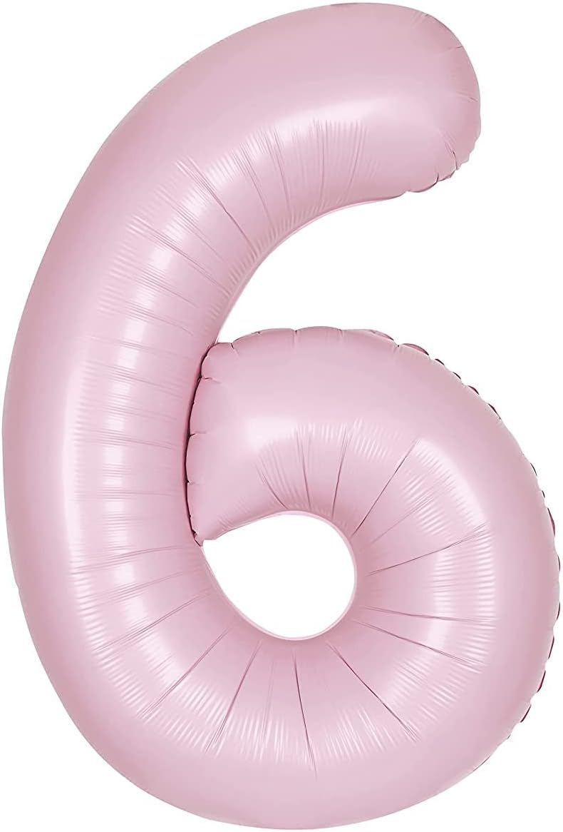 Sensations Light Pink Foil Helium Balloon Number 6 - 34"/ 86cm - Greens Essentials