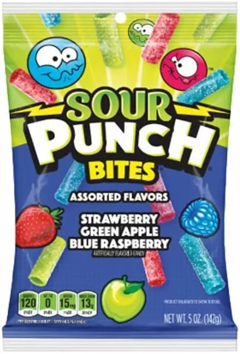 Sour Punch Mini Bites Assorted Flavours Bag - 142g