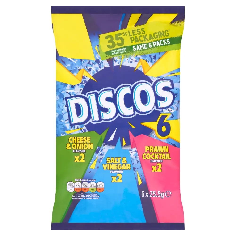 Discos Assorted Variety Crisps 6 Pack - 25.5g