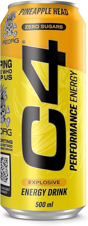 C4 Energy Drink Carbonated Pineapple REORG Charity - 500ml