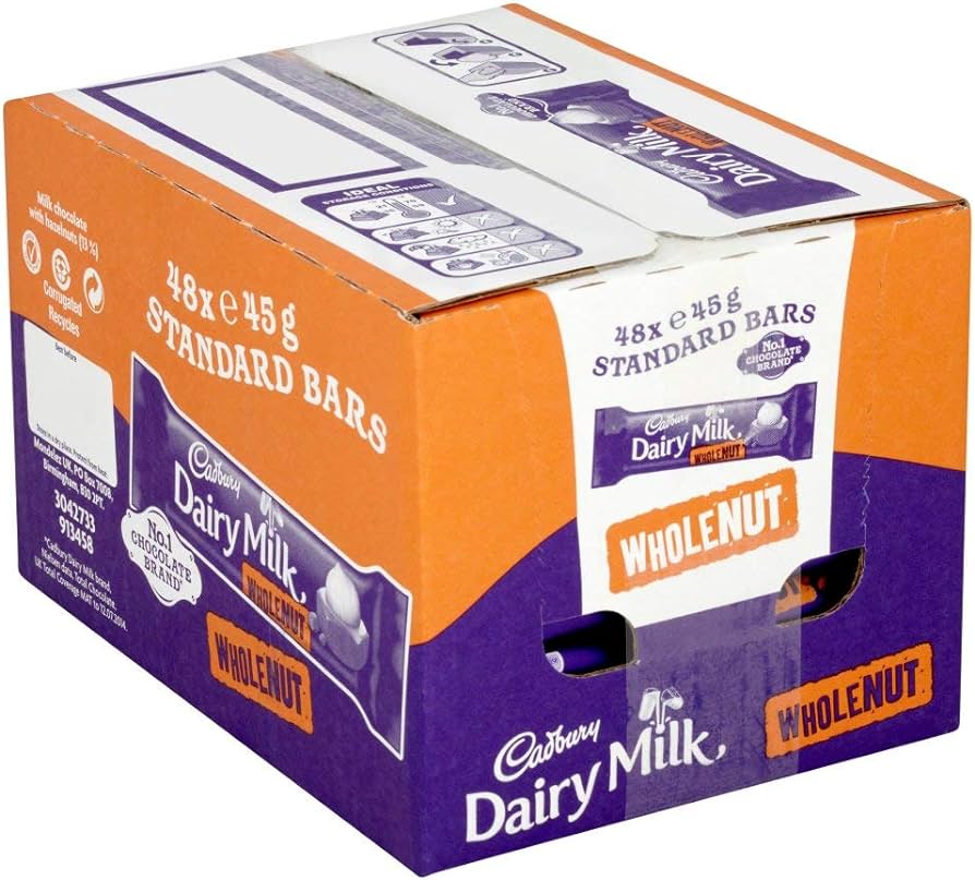Cadbury Dairy Milk Wholenut - 45g - Pack of 48