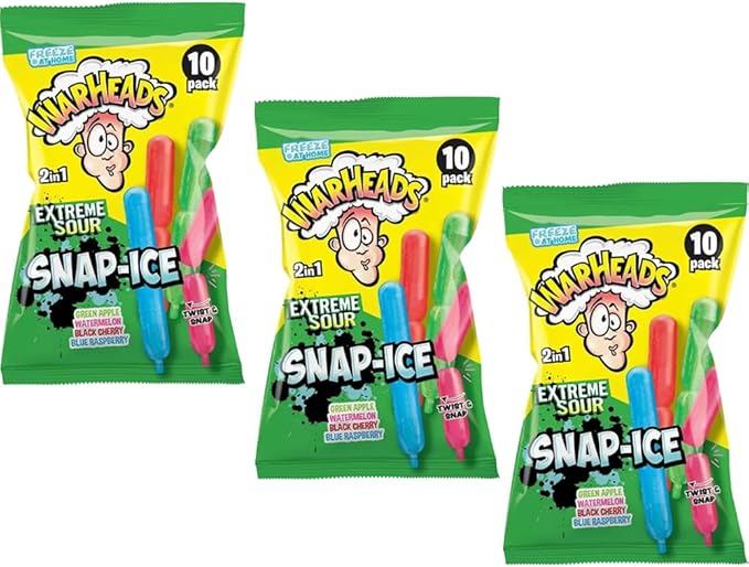 Warheads Extreme Sour 2 in 1 Snap Ice Sticks - 450ml