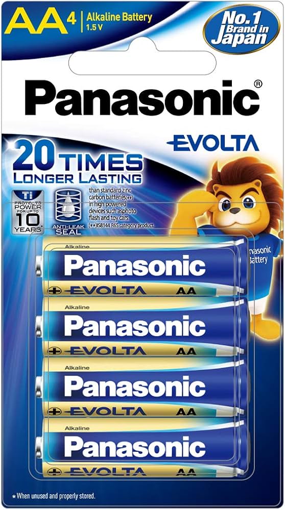 Panasonic Evolta Premium AA Alkaline 1.5V Battery - Pack of 4