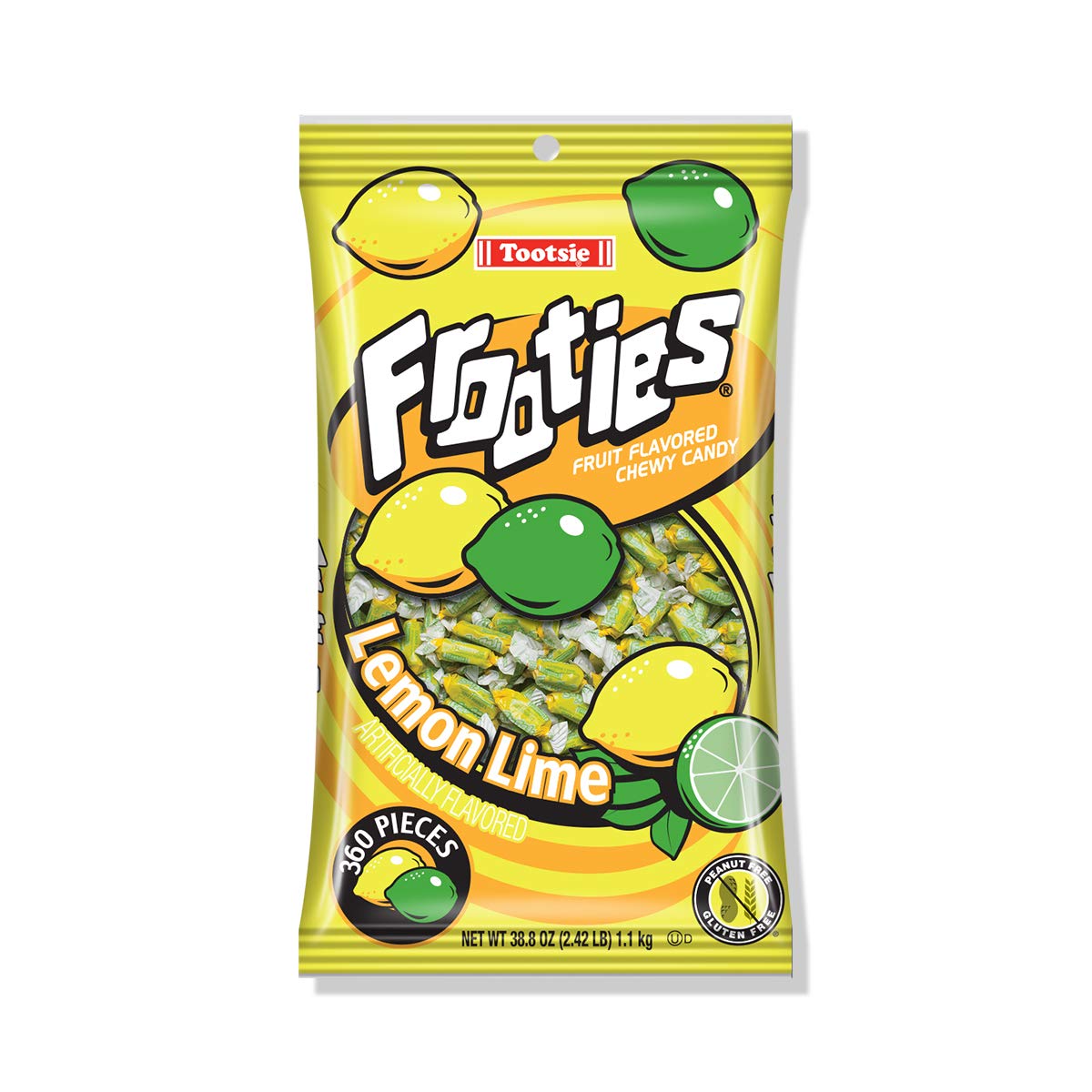 Tootsie Frooties Bag Lemon Lime - 1100g - Greens Essentials