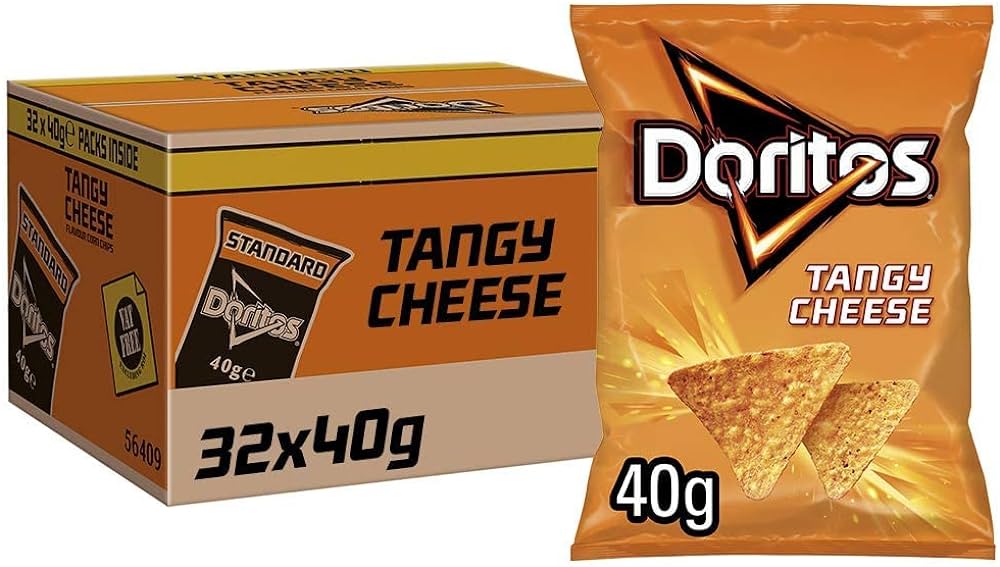 Doritos Tangy Cheese Tortilla Chips Crisps - 40g Pack of 32